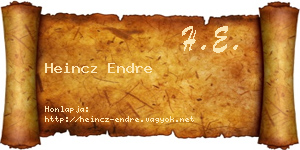 Heincz Endre névjegykártya