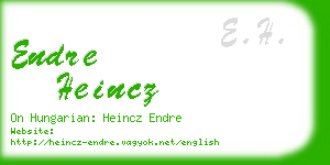 endre heincz business card